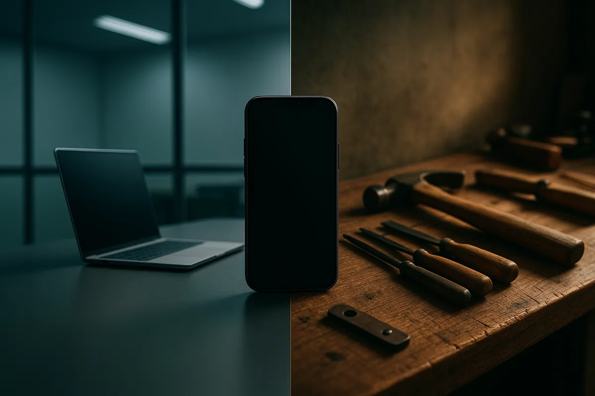 Comparaison visuelle entre un chatbot basique et un assistant IA professionnel